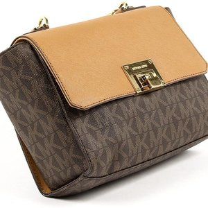 Michael Kors Tina Large Signature Shoulder Flap Crossbody